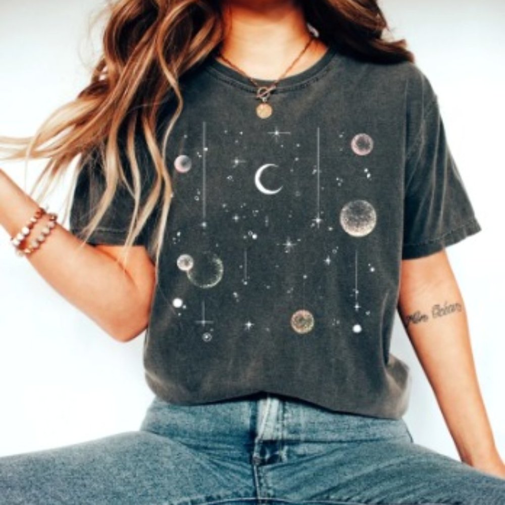 Moon Graphic T Shirt, Celestial Shirt